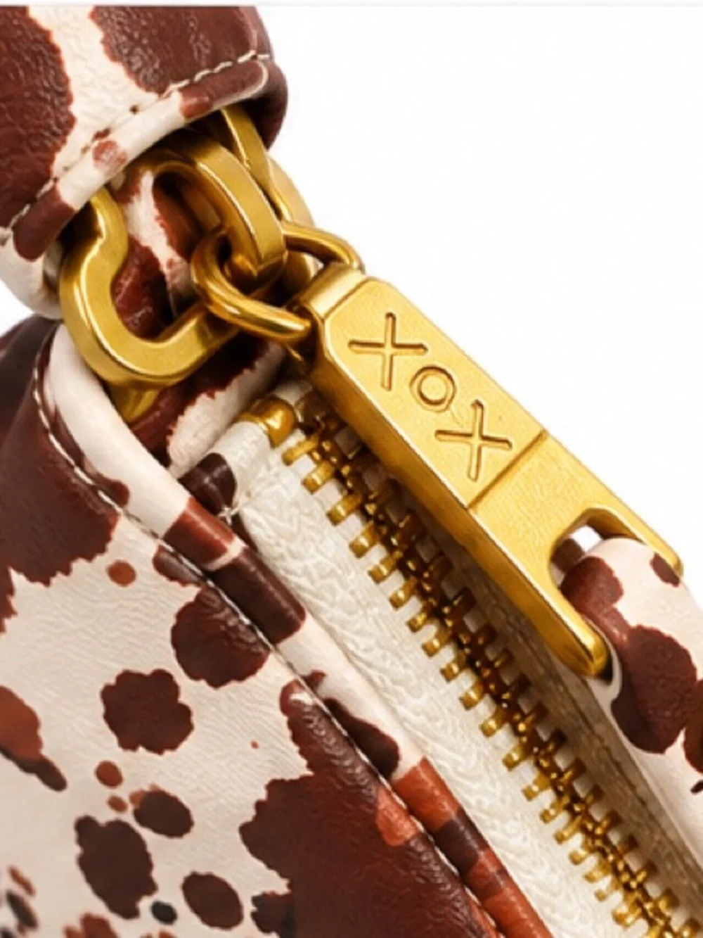 Betsey Johnson Xonorthy Woven Cow-Print Hearted Woven Shoulder Bag